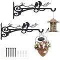 GERYMU 2 Pack Heavy EC36 Duty Plant Hangers Outdoor 14 in Bird Feeder Hanger Hanging Plant Hooks Wall Hooks for Hanging Planters Bird Feeder Wind Chimes String Lights Black