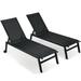 Pirecart Set of 2 Patio Chaise Lounge Chair with Wheels for Beach Pool Backyard