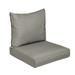 Sorra Home Sunbrella Outdoor Knife Edge Deep Seating Pillow and Cushion Set Charcoal - 30 in W x 27 in D x 5 in H