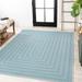 JONATHAN Y JONATHAN Y Lucia Modern Concentric Squares Indoor/Outdoor Area Rug 4 X 6 - Aqua/Light Gray