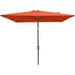 Rectangular Patio Umbrella 6.5 Ft. X 10 Ft. With Tilt Crank And 6 Sturdy Ribs For Deck Lawn Pool In Orange