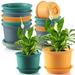 FoldTier 12 Pcs 6/7 EC36 Inch Large Plant Pots Flower Planter Pots Planting Pots Plastic Flower Pot with Drainage Holes and Saucers Tray for Indoor Outdoor Plants Flowers 3 Colors 2 Size