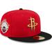 Men's New Era Red/Black Houston Rockets Gameday Gold Pop Stars 59FIFTY Fitted Hat