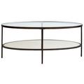 Dundee Glass Top Coffee Table with Brass Trim