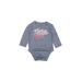 Under Armour Long Sleeve Onesie: Blue Marled Bottoms - Size 6-12 Month