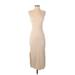 OFFLINE by Aerie Casual Dress - Midi Scoop Neck Sleeveless: Tan Print Dresses - Women's Size X-Small