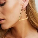 Madewell Jewelry | Madewell Gold Earrings Hoop 14k Gold-Plated Bohemian Drop Dangle Hoop | Color: Gold/Yellow | Size: Os