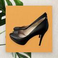 Michael Kors Shoes | Michael Kors Mk Black Textured Peep Toe Stilletos Heels Pumps Size 6 Mbeautiful | Color: Black | Size: 6
