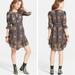 Free People Dresses | Free People Bridgette Floral Long Sleeve Mini Dress Small | Color: Gray/Tan | Size: S