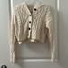 American Eagle Outfitters Sweaters | American Eagle Outfitters - Hooded Crop Sweater, Button Down - Cream | Color: Cream | Size: Xxs