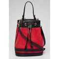 Gucci Bags | Gucci Ophidia Mini Bucket Bag Womens Small Red Suede Convertible Crossbody New | Color: Black/Red | Size: Os
