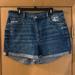 American Eagle Outfitters Shorts | American Eagle Outfitters Women’s Jean Mom Shorts Crossover Button Size 16 | Color: Blue | Size: 16