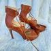 Jessica Simpson Shoes | Jessica Simpson Leather Strappy Heels Size 7.5 | Color: Brown | Size: 7.5