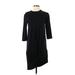 Zara Casual Dress - Shift High Neck 3/4 sleeves: Black Solid Dresses - Women's Size Small