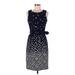 I LE New York Casual Dress - Sheath Scoop Neck Sleeveless: Blue Dresses - Women's Size 6