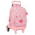 Safta VMB in Bloom – Large Backpack with Wheels, Compact Evolution, Removable, Ideal for Children of Different Ages, Comfortable and Versatile, Quality and Resistance, 33 x 22 x 45 cm, Pink, Pink,