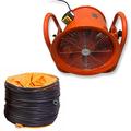 Power Star Portable Ventilator Industrial Air Axial Metal Blower Commercial Exhaust Workshop Extractor Ventilating Fan Without PVC Duct 8'' 10'' 12'' 16'' 18'' 20'' & 24'' Inches (24'' Fan), Orange