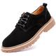 Men's Shoes Out Oxford Work & Safety Shoes Lace Up Low-top Spring Autumn Leather Strappy Suede Nubuck Round-Toe Casual Leisure Hard-Wearing Non Slip Ankle Boots Black