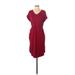 Shein Casual Dress - High/Low: Burgundy Solid Dresses - Women's Size 2