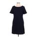 Tommy Hilfiger Casual Dress - Shift: Blue Solid Dresses - Women's Size 10