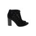 REPORT Ankle Boots: Black Print Shoes - Women's Size 6 - Peep Toe