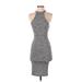 Forever 21 Casual Dress - Bodycon Halter Sleeveless: Gray Dresses - Women's Size Small