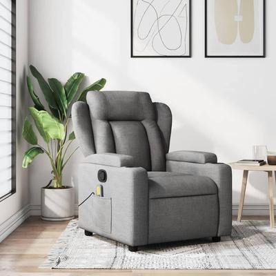 vidaXL Massage Recliner Chair Wingback Reclining Armchair for Elderly Fabric