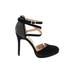 Jessica Simpson Heels: Pumps Stilleto Cocktail Party Black Solid Shoes - Women's Size 7 1/2 - Almond Toe