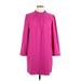 J.Crew Factory Store Casual Dress - Shift Mock 3/4 sleeves: Pink Print Dresses - Women's Size 12 Petite