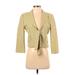 BCBGMAXAZRIA Jacket: Short Gold Houndstooth Jackets & Outerwear - Women's Size Small