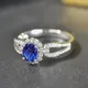 Huretailers-Noble Women Wedding Rings with Oval Blue Cubic Conia Exquisite Workers Gift