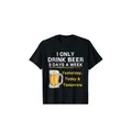 I Only Clicks Beer T-Shirt pour hommes 3 jours par semaine hier jour demain Hip Hop Top