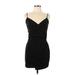 Lulus Cocktail Dress - Mini: Black Solid Dresses - Women's Size Large