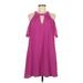 Blue Rain Casual Dress - Shift Keyhole Short sleeves: Purple Dresses - Women's Size Medium