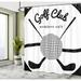 East Urban Home Golf Shower Curtain Golf Club Sign Members Only Black & White Polyester | 70 H x 69 W in | Wayfair 4B1C5812F94345EE805868355E0F96FF