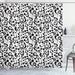East Urban Home Black & White Shower Curtain Curly Leaf Art Black White Polyester | 70 H x 69 W in | Wayfair 47499AA448524136A33F866A02552D10