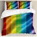 East Urban Home Rainbow Duvet Cover Set, Pride Flag Inspired Design, Calking, Multicolor in Blue/Green/Orange | Wayfair