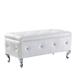 House of Hampton® Hellen Velvet Upholstered Storage Bench Wood/Velvet in Gray/White | 17.5 H x 38.01 W x 18 D in | Wayfair