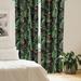 East Urban Home Leaves Nature Print Curtains Tropical Leaf Pair of 28 Fern Green Burgundy Green Microfiber | 95 H x 56 W in | Wayfair