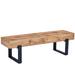 Millwood Pines Solid + Manufactured Wood+Metal Bench in Brown/Gray | 17.7 H x 59.01 W x 15.75 D in | Wayfair 0D97E5ED53CC47EE99FF26007EDEF662