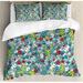 East Urban Home Cartoon Duvet Cover Set, Kawai Bunnies Happy, Calking, Multicolor in Blue/Green/Red | Wayfair ED818EB2E89546F88482149331D4477A