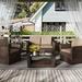 Winston Porter Ashura 4 Piece Sofa Seating Group w/ Cushions in Brown | 11 H x 11 W x 44 D in | Outdoor Furniture | Wayfair