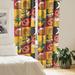 Giannetto East Urban Home Emoji Curtains Pop Art German Beer Love Art Pair of 28"x63" Mustard Dark Pink Microfiber | 63 H x 28 W in | Wayfair