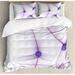 East Urban Home Abstract Art Duvet Cover Set, Unique Modern, Calking, Purple White Microfiber in Indigo/White | Wayfair