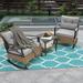 Winston Porter Nyarie 2 - Person Outdoor Seating Group w/ Cushions Synthetic Wicker/All - Weather Wicker/Metal/Wicker/Rattan in Gray | Wayfair