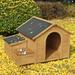 Tucker Murphy Pet™ Elizaeth Brrown/Black Wood Insulated Igloo Style Dog House Wood House in Brown | 37 H x 51.2 W x 43.7 D in | Wayfair