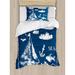 East Urban Home Navy Blue Duvet Cover Set, Boat Clouds Anchor, Twin, Navy White in Blue/White | Wayfair A31D281875794E23B7696DB680F37BB8