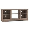 Costway TV Stand for up to 65" Flat Screen TVs with Adjustable Shelves for 18" Electric Fireplace (Not Included)-Gray