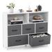 Costway Fabric Dresser with 5 Drawers for Bedroom-White
