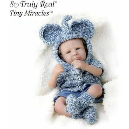 The Ashton-Drake Galleries Tiny Miracles Evie s Elephant Ears Baby Girl Collectible Doll So Truly Real Lifelike Doll with Giggling Feature & Adorable Elephant Sock Outfit by Sherry Rawn 10-Inches